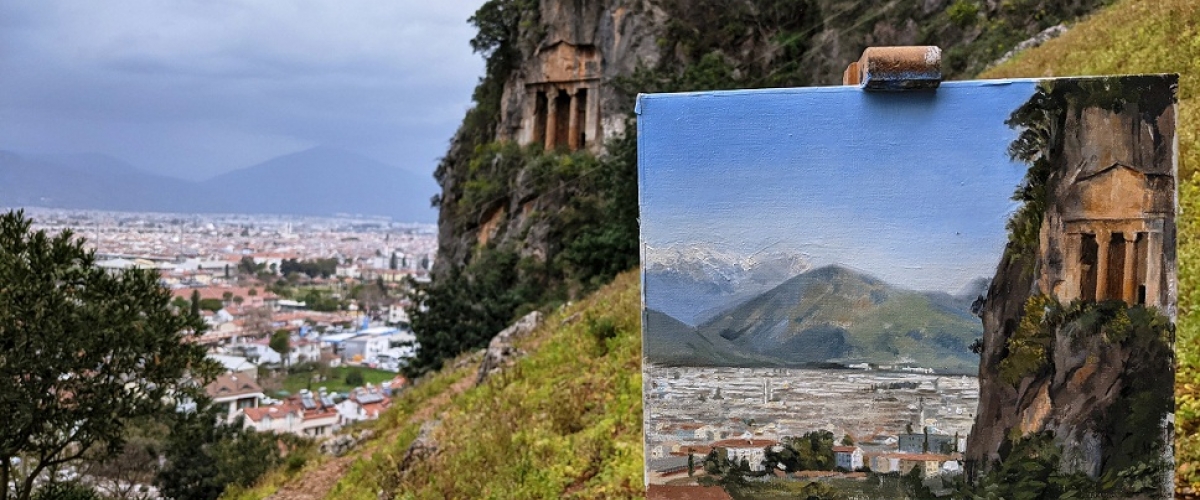 Painting en Plein-air of the most important landmarks in Morocco with Ardıç Aguş